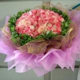 鲜花:粉色多头香水百合5枝，手揉纸包装